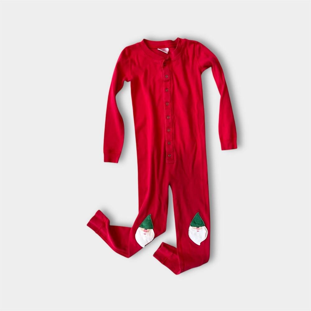 Hanna Andersson Red Gnome Union Suit Pajamas 120 cm 6-7